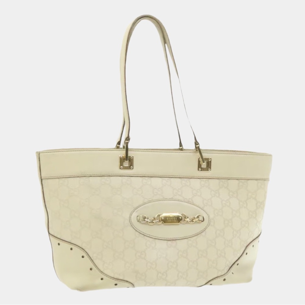 Authentic Gucci GG Signature Large Punch Tote - Picture 1 of 13